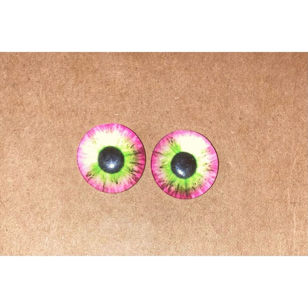 ☀️3/$9☀️ Handmade Pink and Green Eyeball Stud Earrings